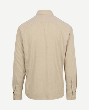 Overhemd twill beige