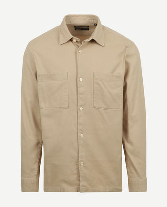 Overhemd twill flanel beige