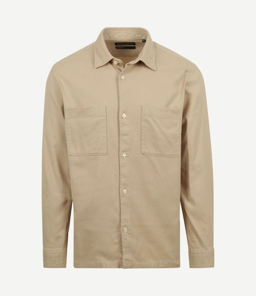 Overhemd twill flanel beige