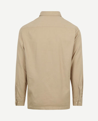 Overhemd twill flanel beige
