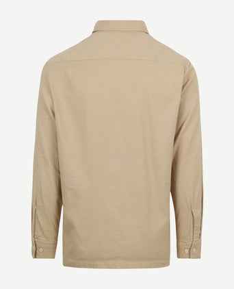Overhemd twill flanel beige