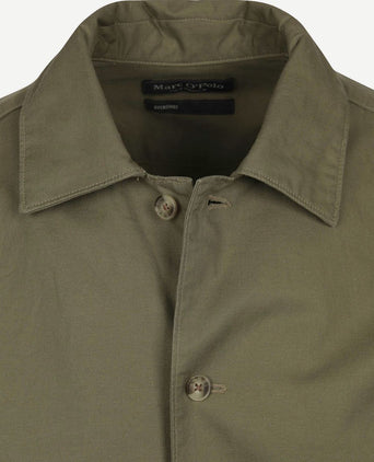 Overshirt linnen blend olijfgroen