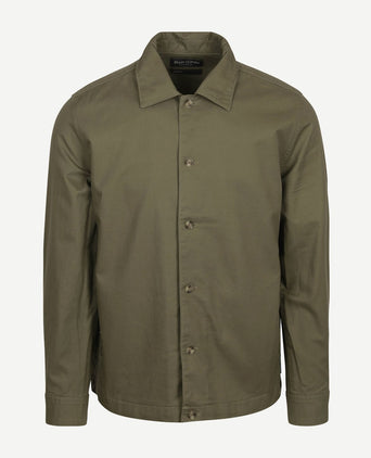 Marc o'polo overshirt linnen blend olijfgroen | Regular-fit