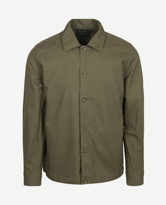 Overshirt linnen blend olijfgroen