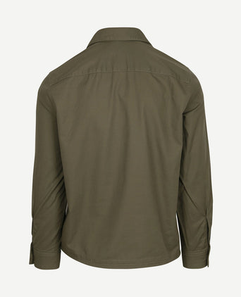Overshirt linnen blend olijfgroen