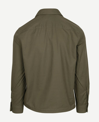 Overshirt linnen blend olijfgroen