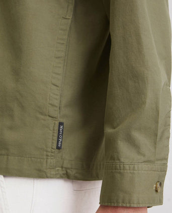 Overshirt linnen blend olijfgroen