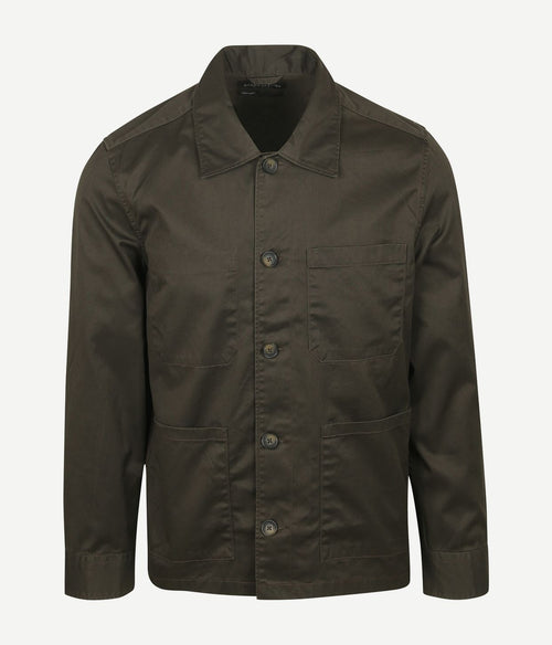 Overshirt twill bruin