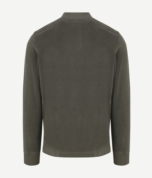 Marc o'polo longsleeve poloshirt olijfgroen