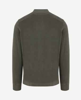 Longsleeve poloshirt olijfgroen