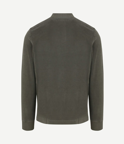 Longsleeve poloshirt olijfgroen