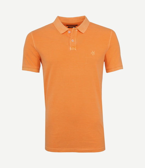 Polo garment dyed papaya oranje