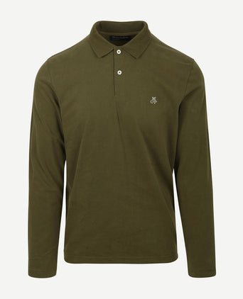Marc o'polo poloshirt lange mouwen groen