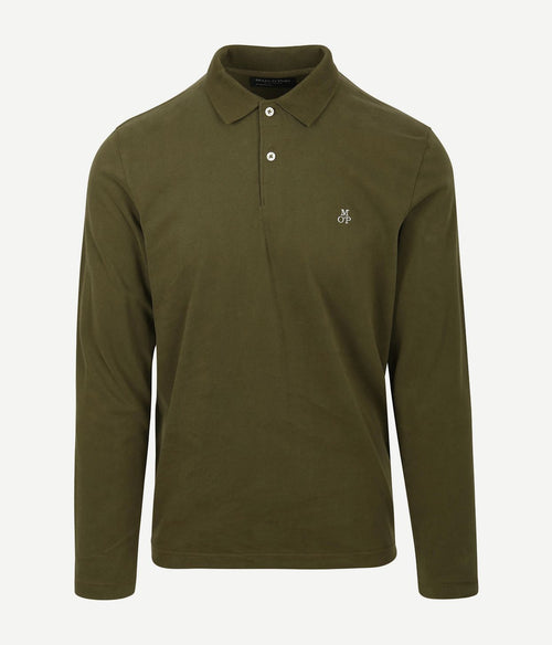 Marc o'polo poloshirt lange mouwen groen