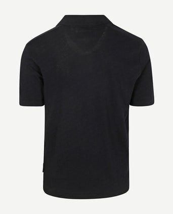 Marc o'polo poloshirt riva linen blend donkerblauw