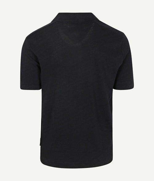 Marc o'polo poloshirt riva linen blend donkerblauw