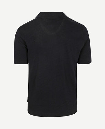 Poloshirt riva linen blend donkerblauw