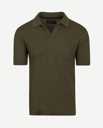 Poloshirt riva linen blend olijfgroen