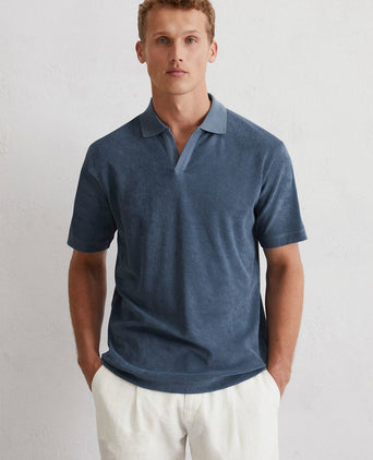 Marc o'polo poloshirt riva terry cloth blauw