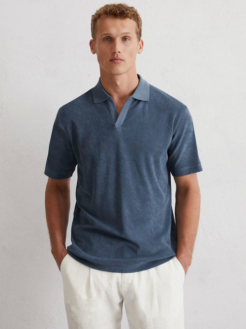 Marc o'polo poloshirt riva terry cloth blauw
