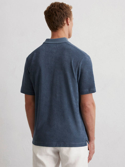 Marc o'polo poloshirt riva terry cloth blauw