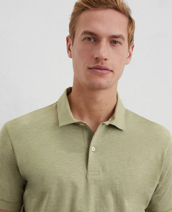 Marc o'polo poloshirt slubs sage groen
