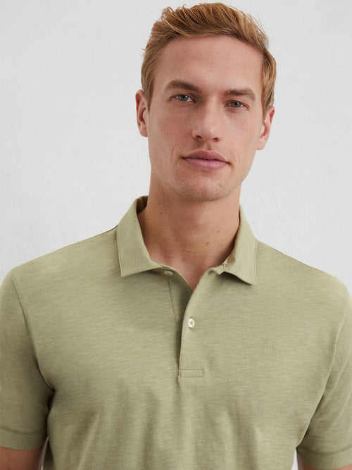 Marc o'polo poloshirt slubs sage groen