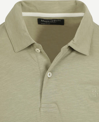 Marc o'polo poloshirt slubs sage groen