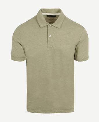 Poloshirt slubs sage groen