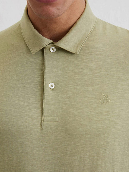Marc o'polo poloshirt slubs sage groen