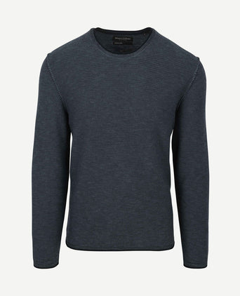 Pullover crewneck cotton/linen dark blue