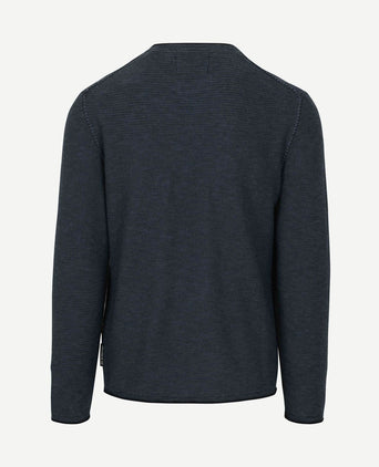 Pullover crewneck cotton/linen dark blue