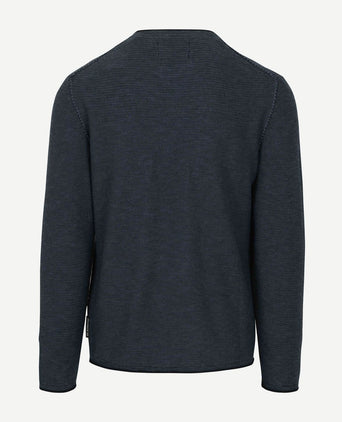 Pullover crewneck cotton/linen dark blue