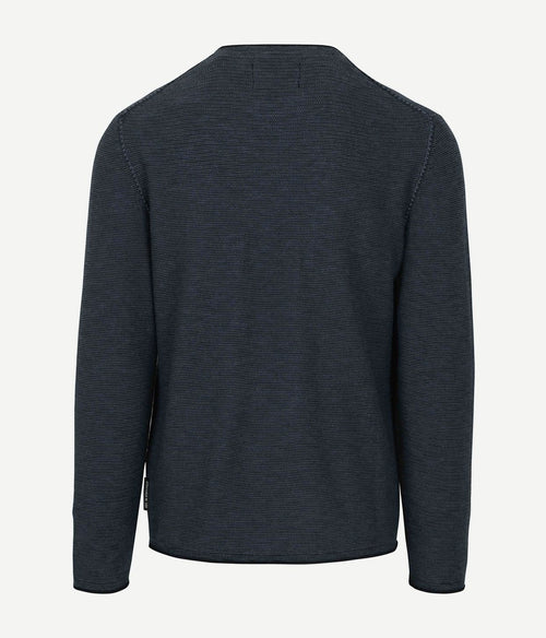 Marc o'polo pullover crewneck cotton/linen dark blue | Regular-fit