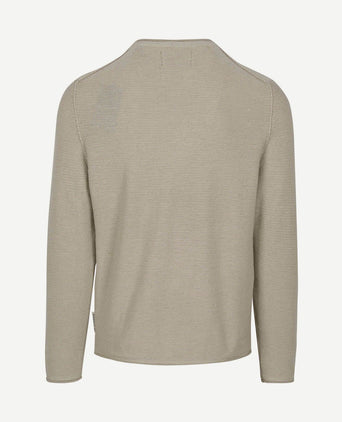 Pullover crewneck cotton/linen gray silk