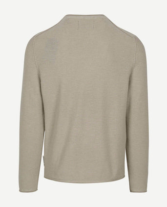 Pullover crewneck cotton/linen gray silk