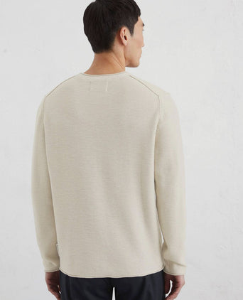 Pullover crewneck cotton/linen gray silk