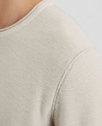 Pullover crewneck cotton/linen gray silk