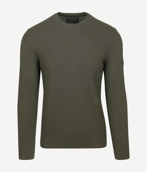 Marc o'polo pullover ribbed groen | Regular-fit