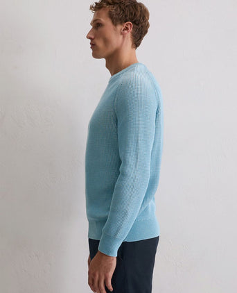 Pullover structured bi-colour blauw
