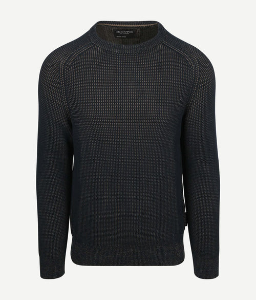 Pullover structured bi-colour donkerblauw