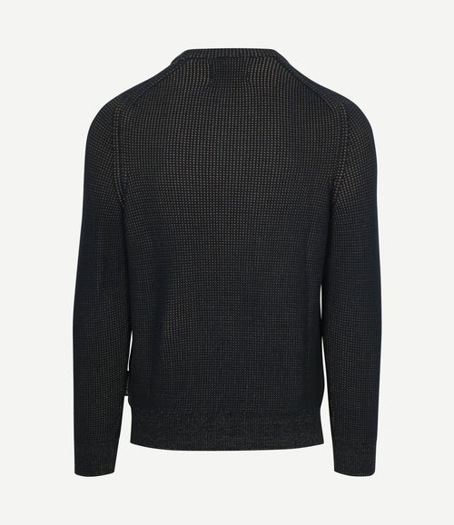 Pullover structured bi-colour donkerblauw