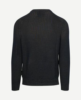 Pullover structured bi-colour donkerblauw