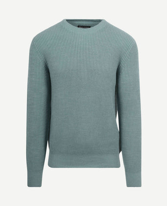 Pullover wol blend staalblauw