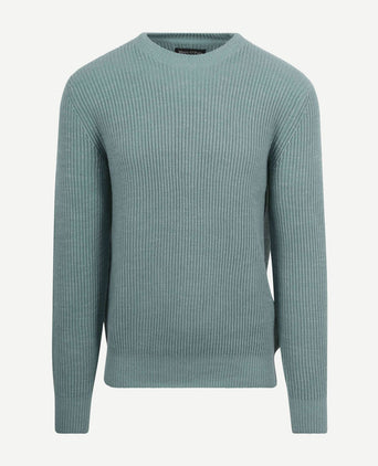 Pullover wol blend staalblauw