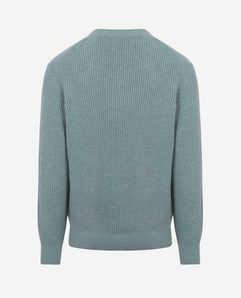 Pullover wol blend staalblauw