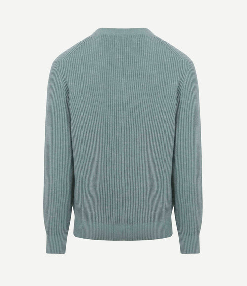 Pullover wol blend staalblauw