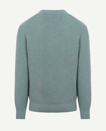 Pullover wol blend staalblauw