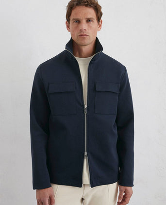 Marc o'polo scuba interlock overshirt donkerblauw | Regular-fit