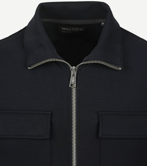 Marc o'polo scuba interlock overshirt donkerblauw | Regular-fit